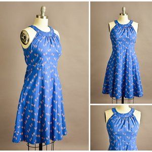 Mata Traders blue & pink halter dress - M